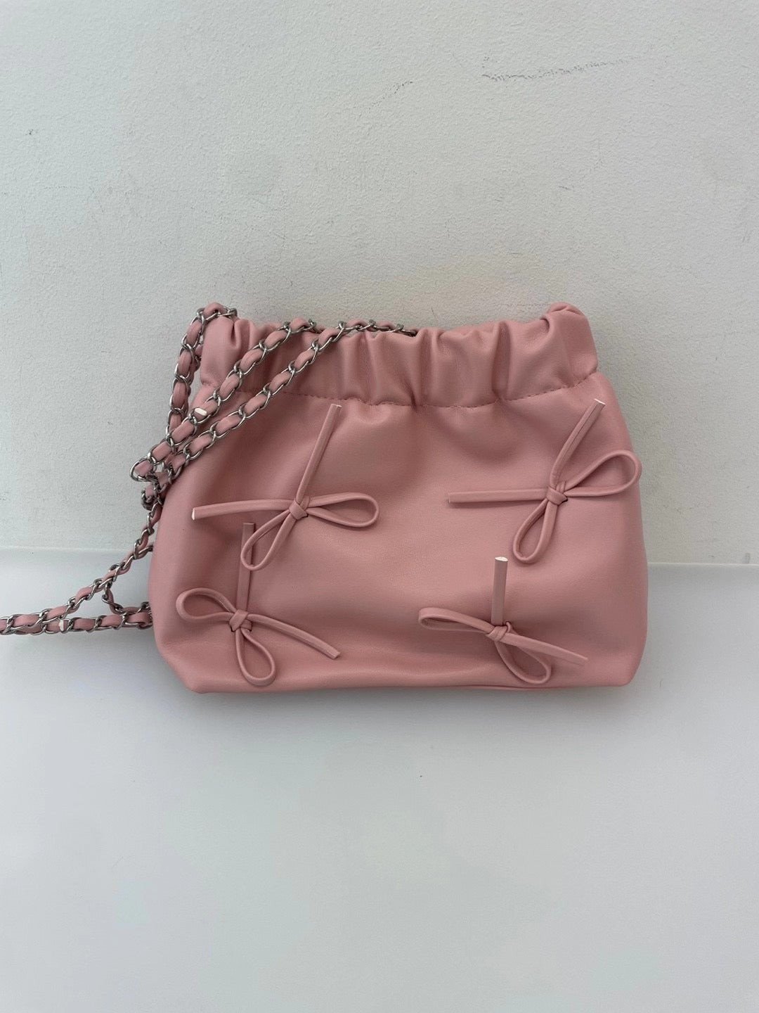 【新增新色-紫色💜5色選擇】 Ribbon chain shoulder bag(pre order)