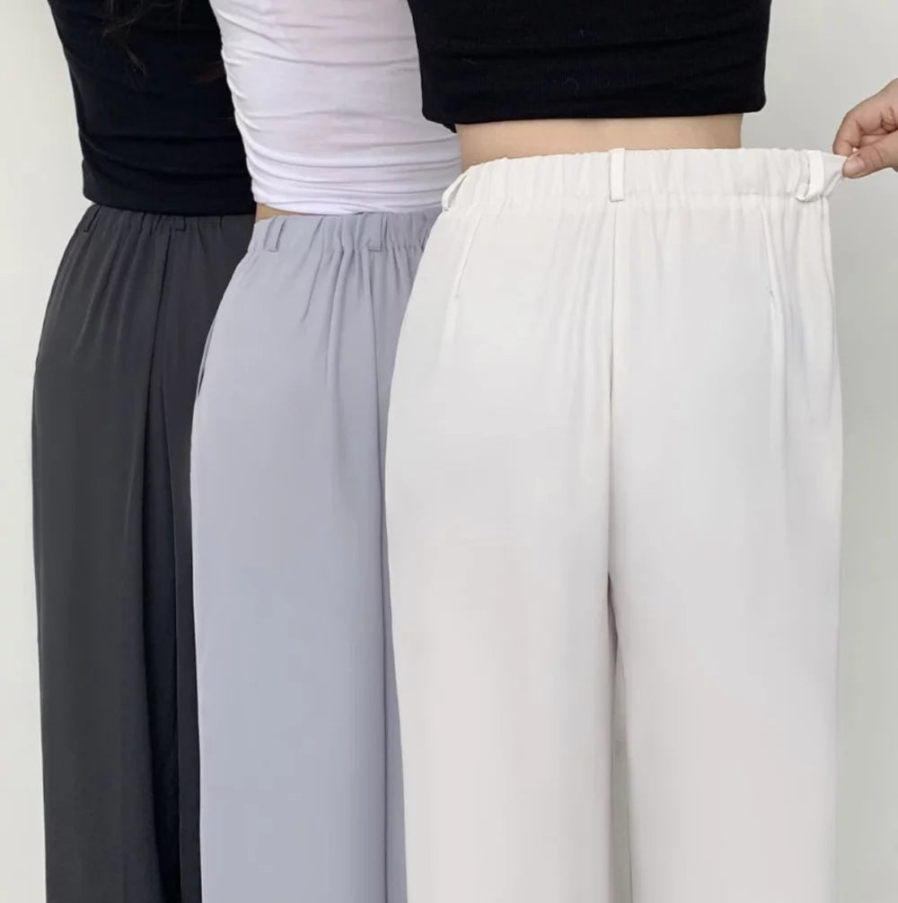 <Comeback款❤️🔥>【3個尺寸‼️小高個子都適合🪞】 High waist cool ice texture slacks(pre order)