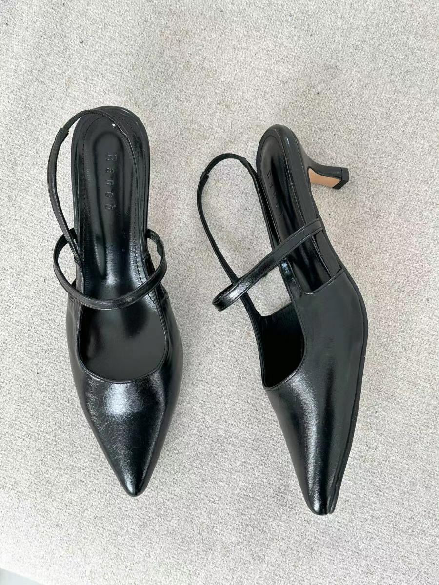 <首批限時直減$40!!>【適合初試穿高跟鞋女生🐦⬛】 Little buckle pointed toe heels(pre order)