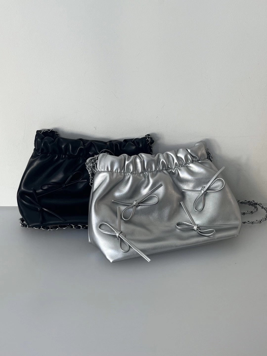 【新增新色-紫色💜5色選擇】 Ribbon chain shoulder bag(pre order)