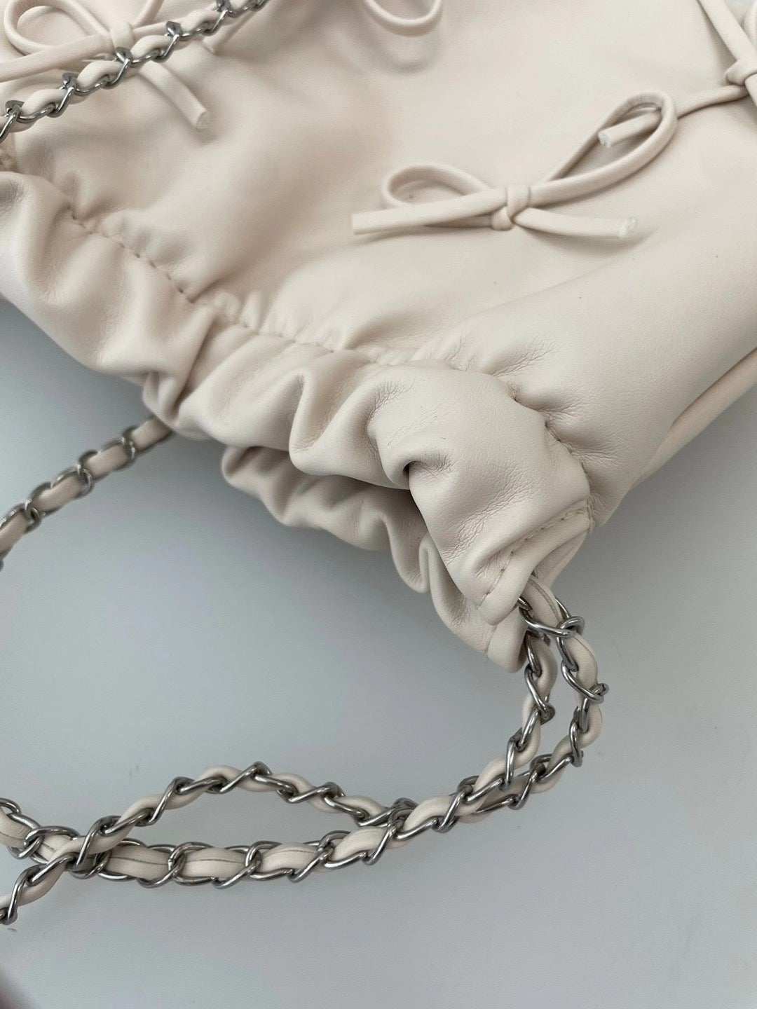 【新增新色-紫色💜5色選擇】 Ribbon chain shoulder bag(pre order)