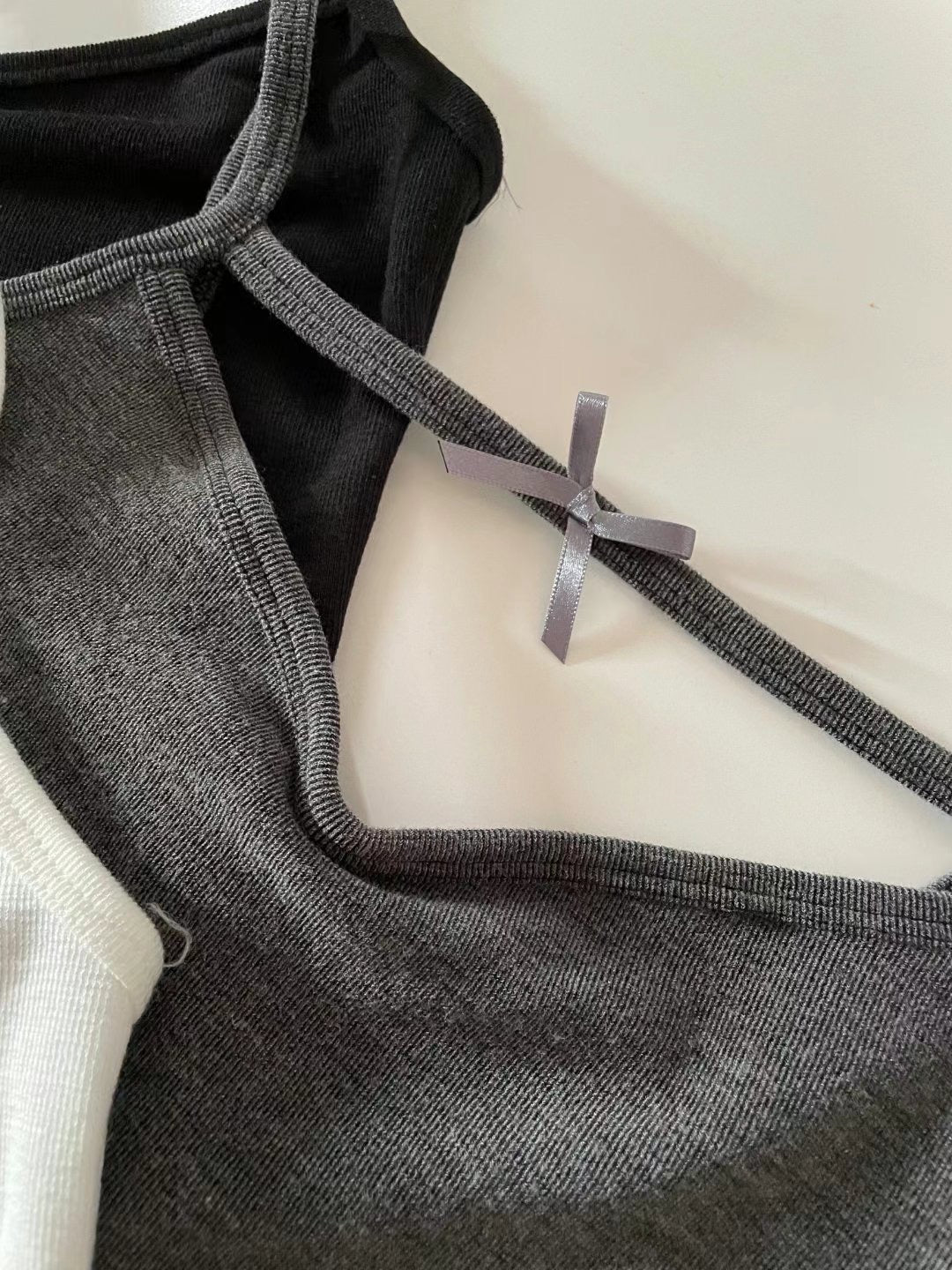 【四季可穿‼️單著/內搭🆗】 Cross ribbon tank top(pre order)