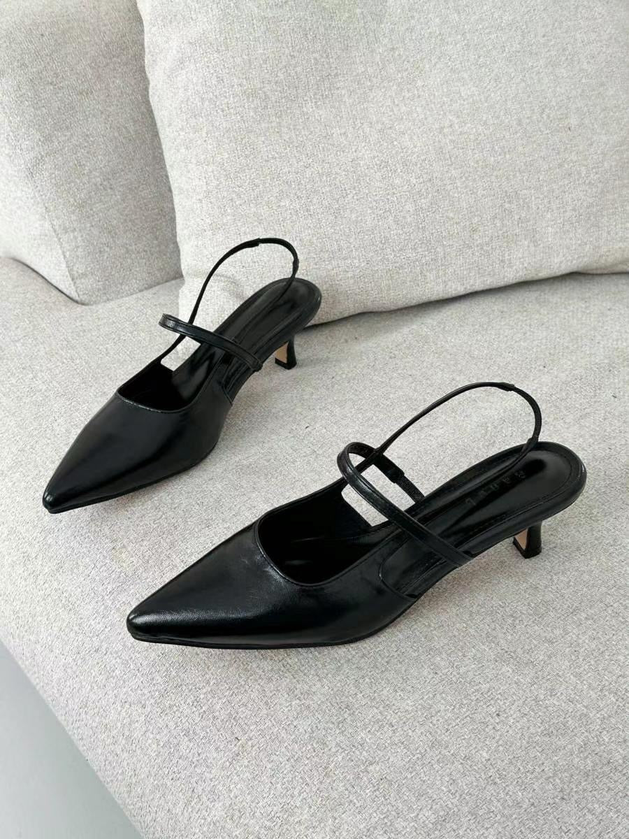 <首批限時直減$40!!>【適合初試穿高跟鞋女生🐦⬛】 Little buckle pointed toe heels(pre order)