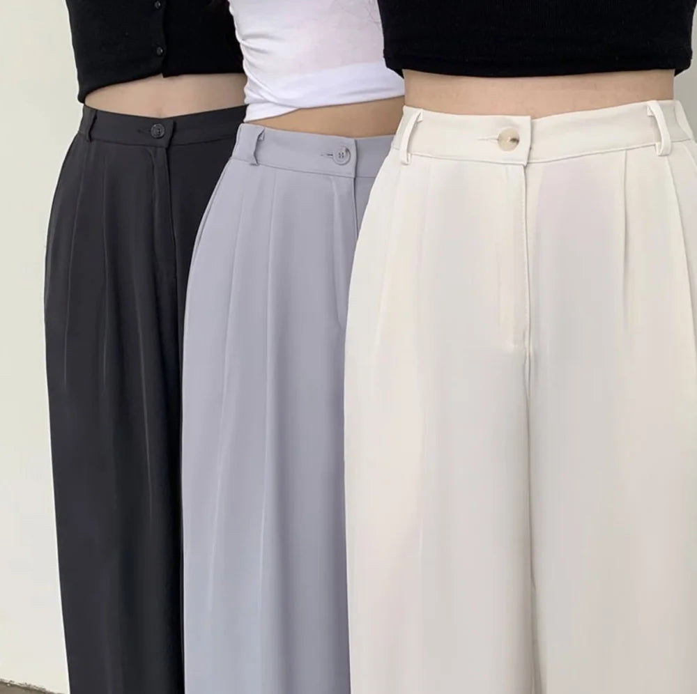 <Comeback款❤️🔥>【3個尺寸‼️小高個子都適合🪞】 High waist cool ice texture slacks(pre order)