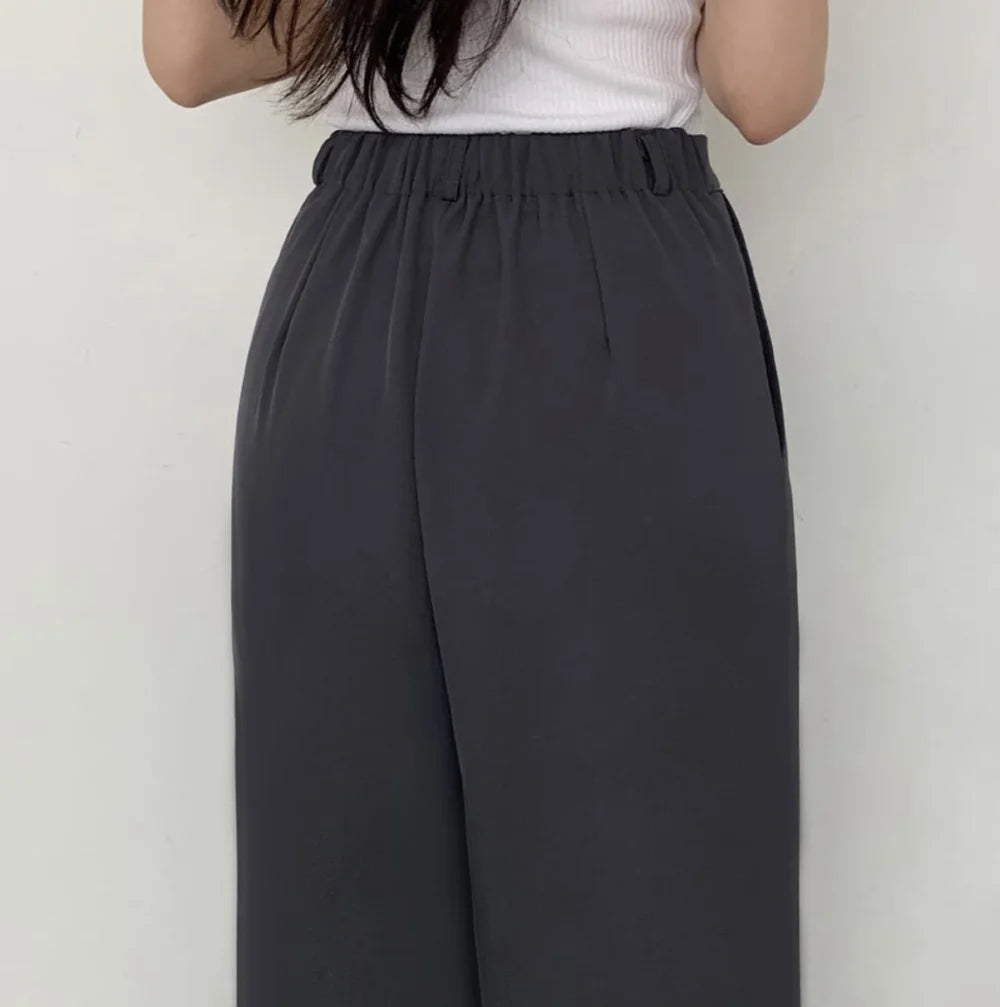<Comeback款❤️🔥>【3個尺寸‼️小高個子都適合🪞】 High waist cool ice texture slacks(pre order)