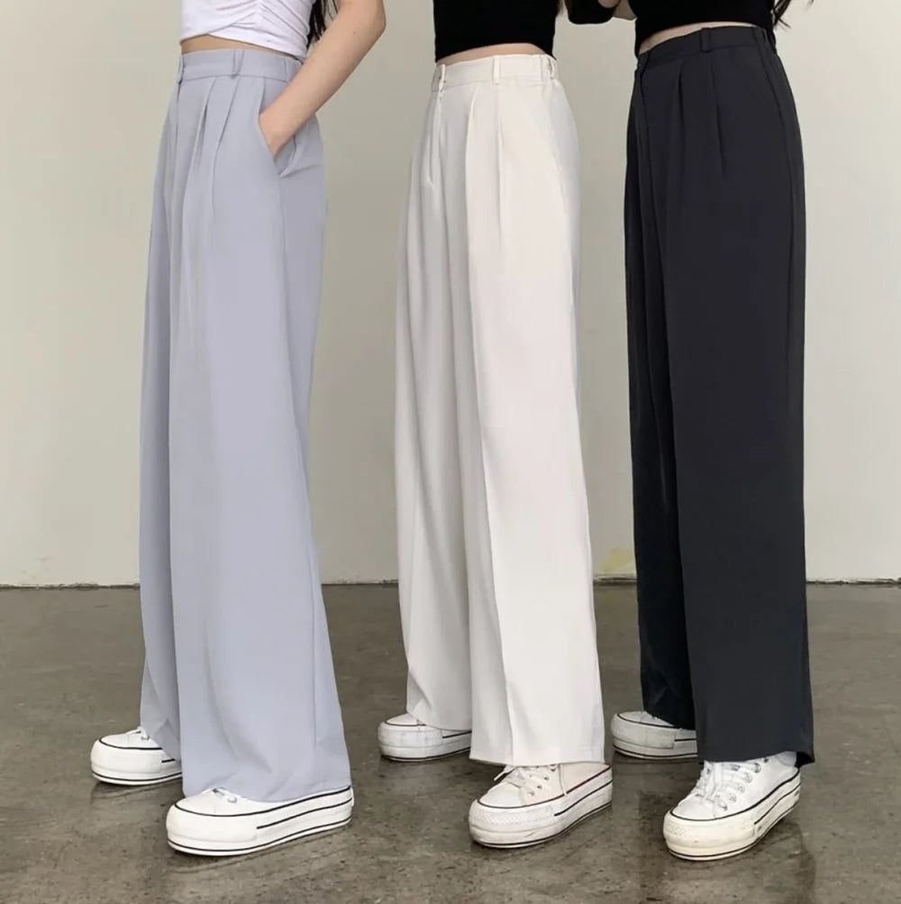 <Comeback款❤️🔥>【3個尺寸‼️小高個子都適合🪞】 High waist cool ice texture slacks(pre order)