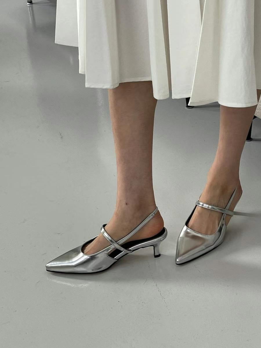 <首批限時直減$40!!>【適合初試穿高跟鞋女生🐦⬛】 Little buckle pointed toe heels(pre order)