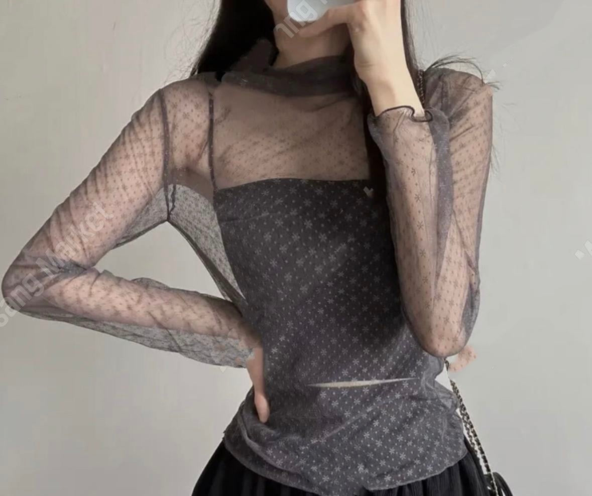 <Comeback款>【一秒心動💓】 Mini flower see-though top(pre order)