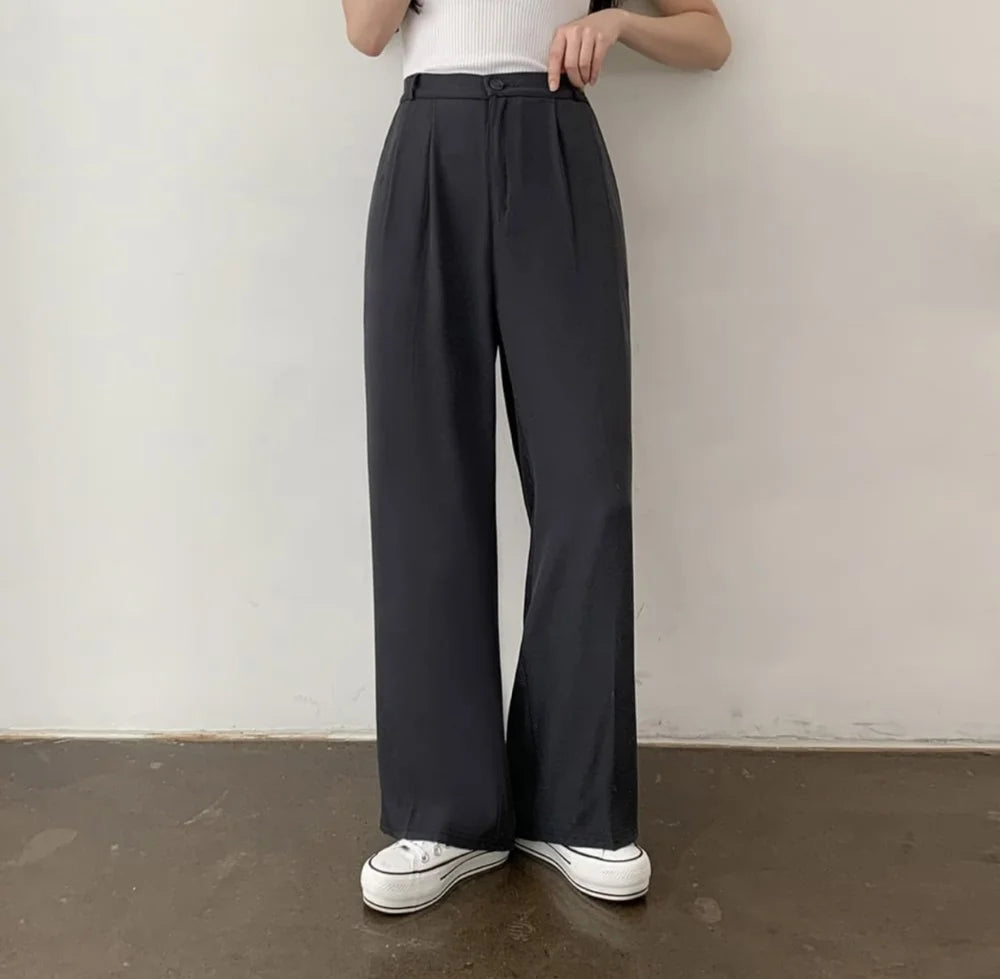 <Comeback款❤️🔥>【3個尺寸‼️小高個子都適合🪞】 High waist cool ice texture slacks(pre order)