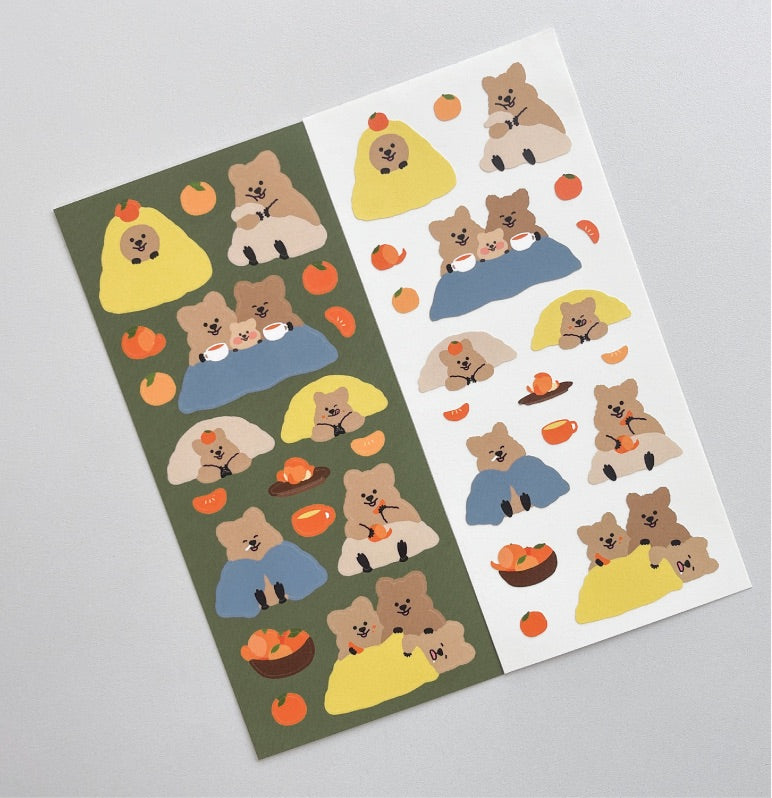 Young forest tangerine bear sticker(pre order)
