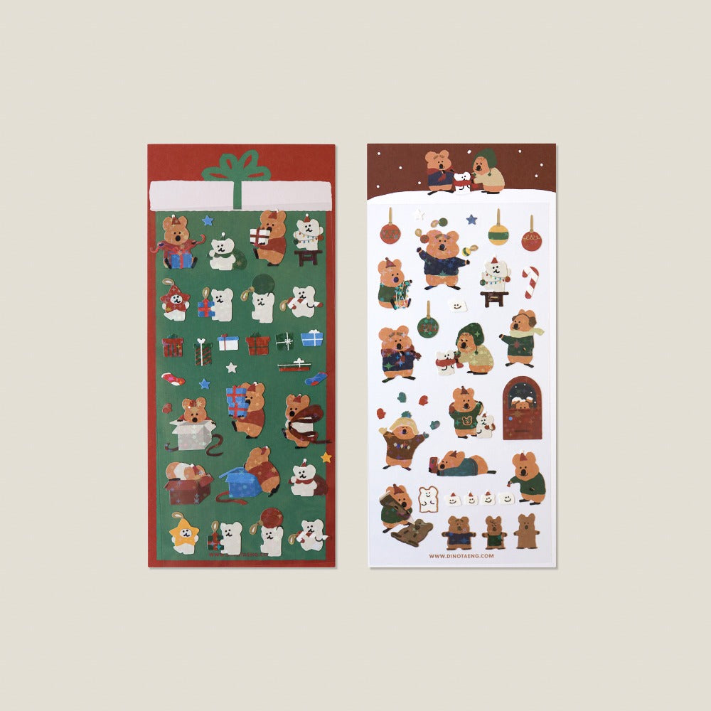 Dinotaeng snow in Marshville glitter sticker(pre order)