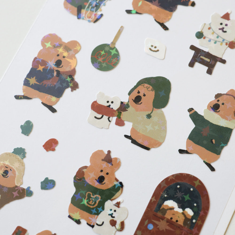 Dinotaeng snow in Marshville glitter sticker(pre order)