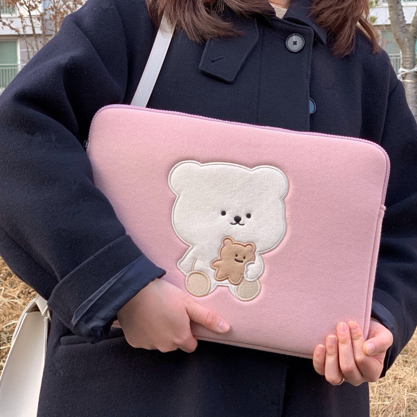 Bamtoree cookie bear i-pad/laptop pouch(pre order)
