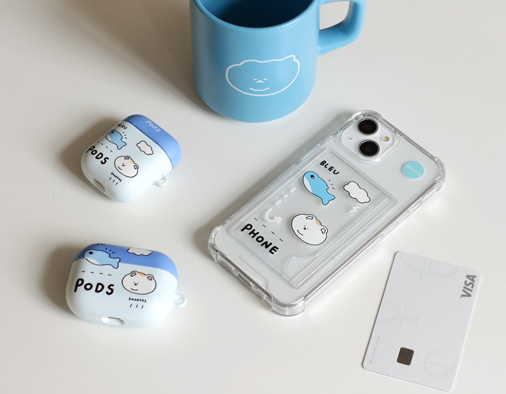 3 months blue blue transparent card phone case(pre order)