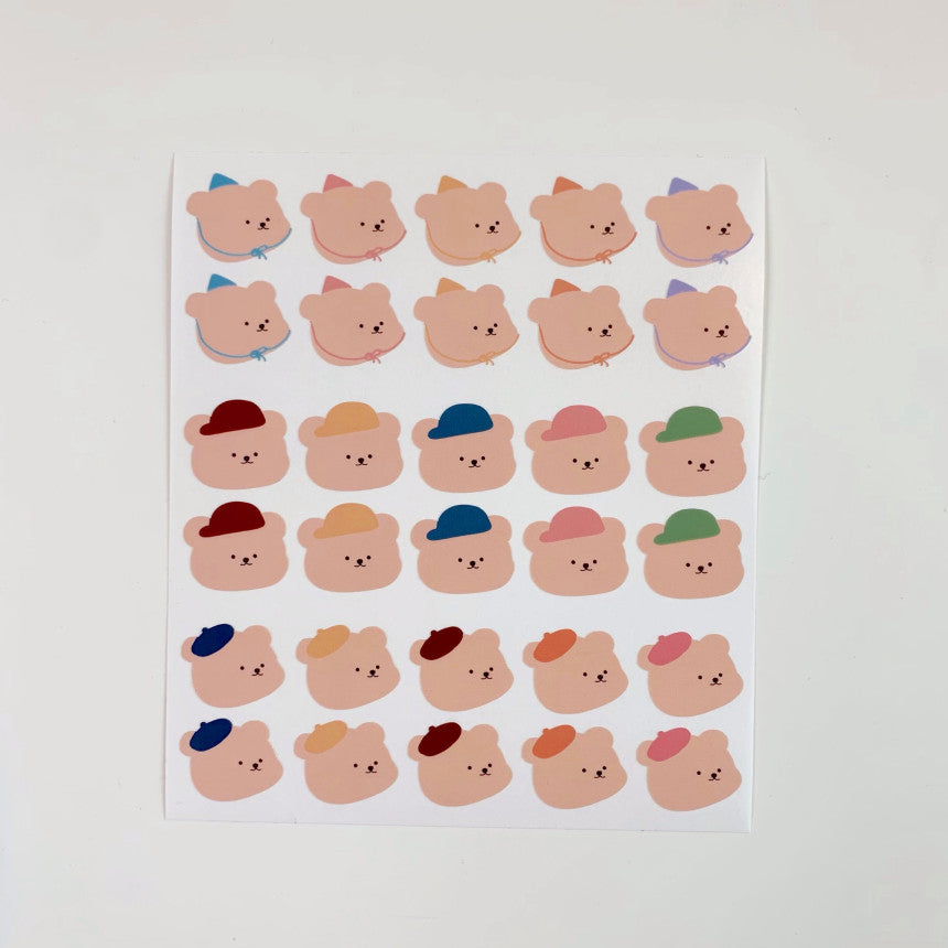 Bamtoree hat bear die-cut sticker(pre order)