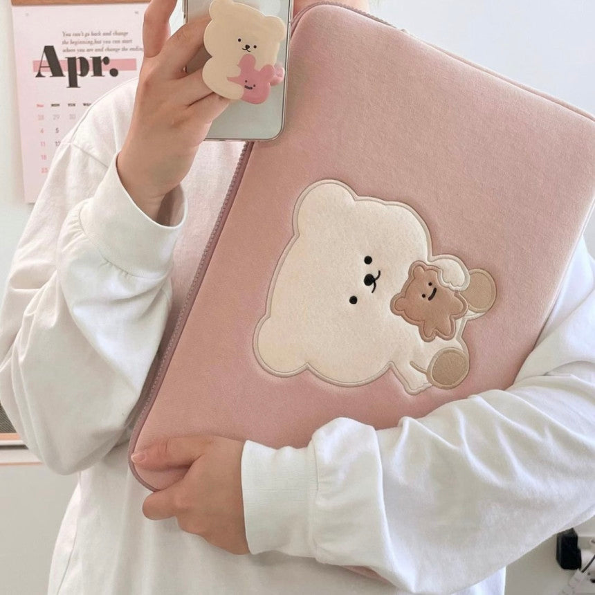 Bamtoree cookie bear i-pad/laptop pouch(pre order)