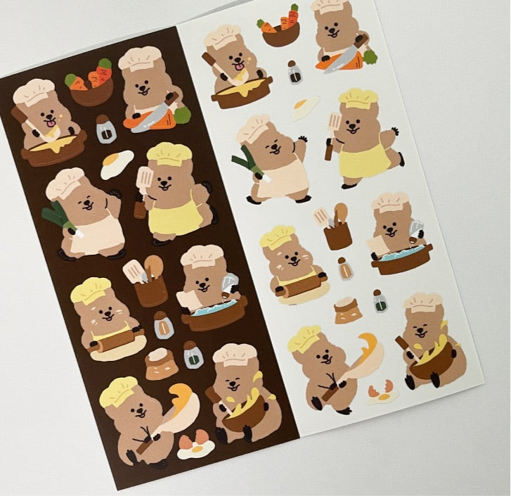 Young forest chef bear sticker(pre order)