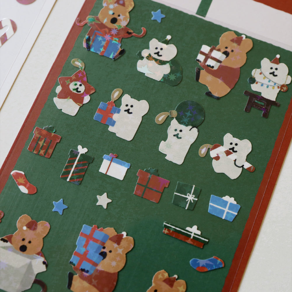 Dinotaeng snow in Marshville glitter sticker(pre order)