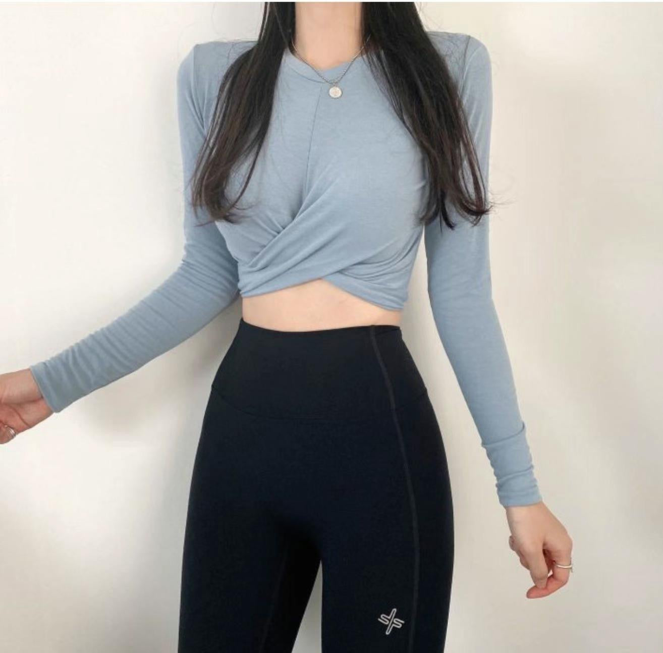 小束腰交叉crop top(pre order)