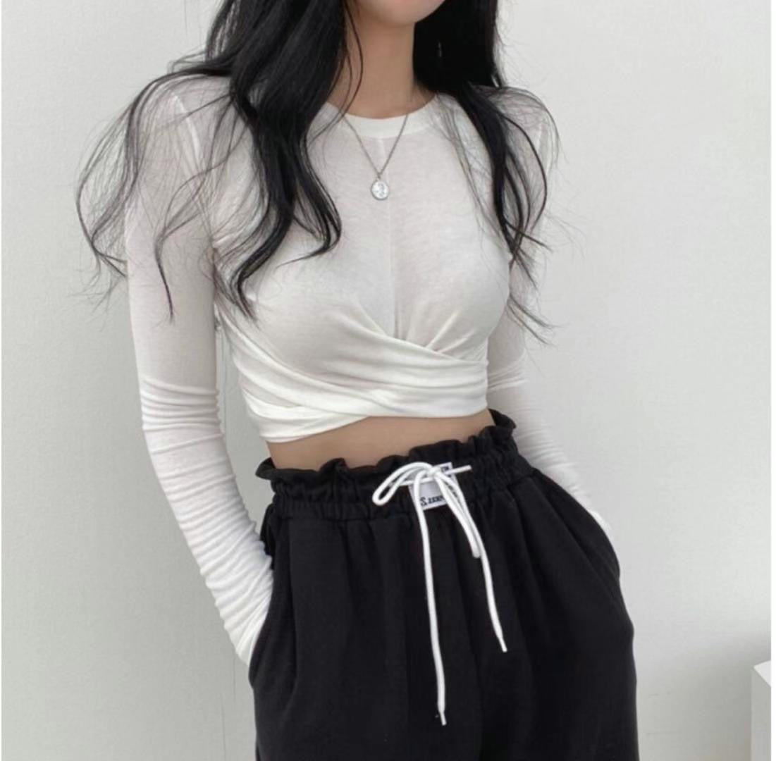 小束腰交叉crop top(pre order)