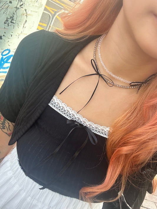 Layering ribbon necklace(pre order)