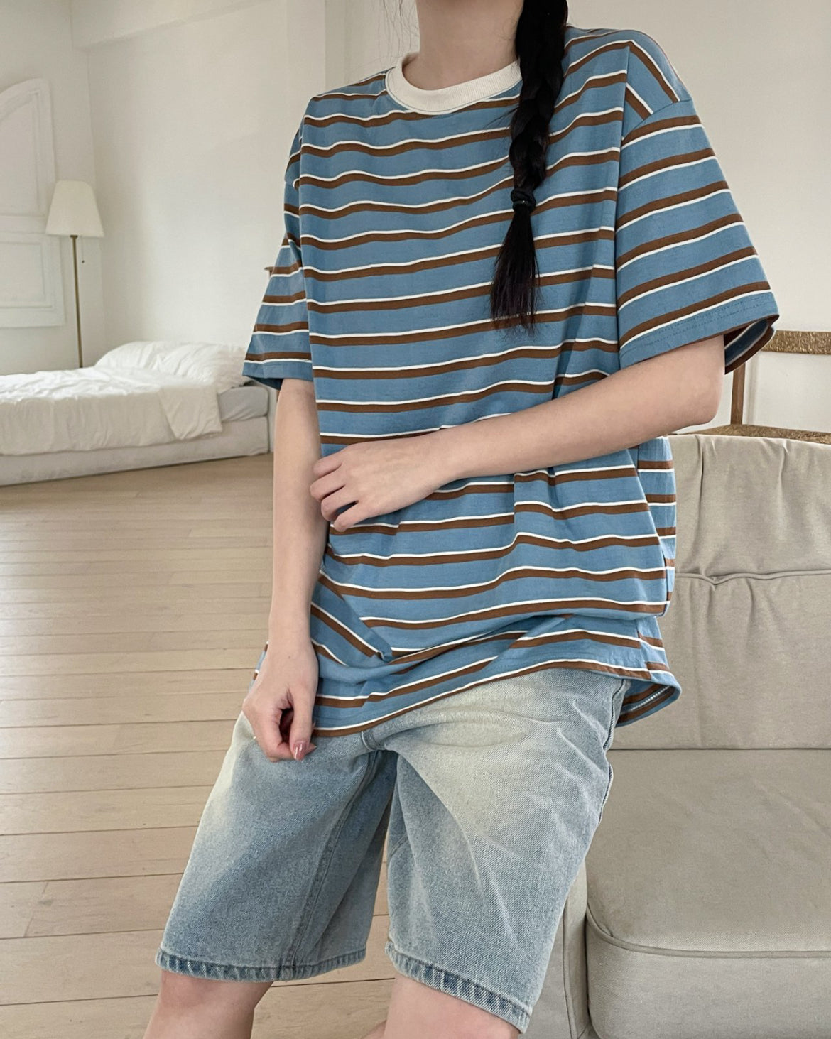 Oversize stripe tee(pre order)