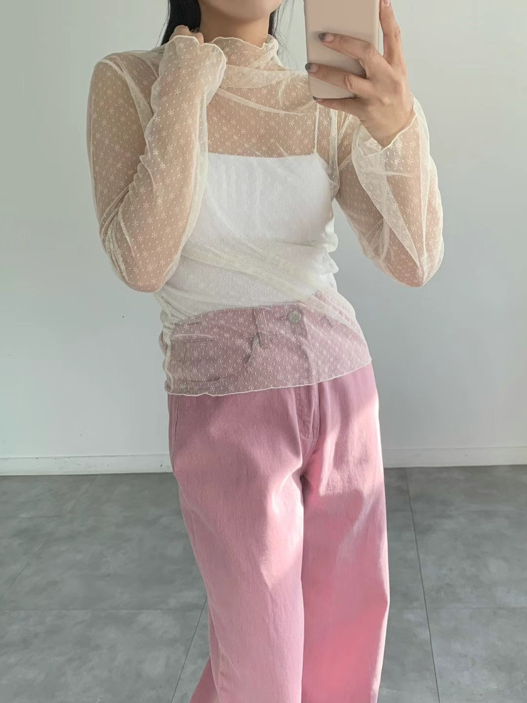 <Comeback款>【一秒心動💓】 Mini flower see-though top(pre order)