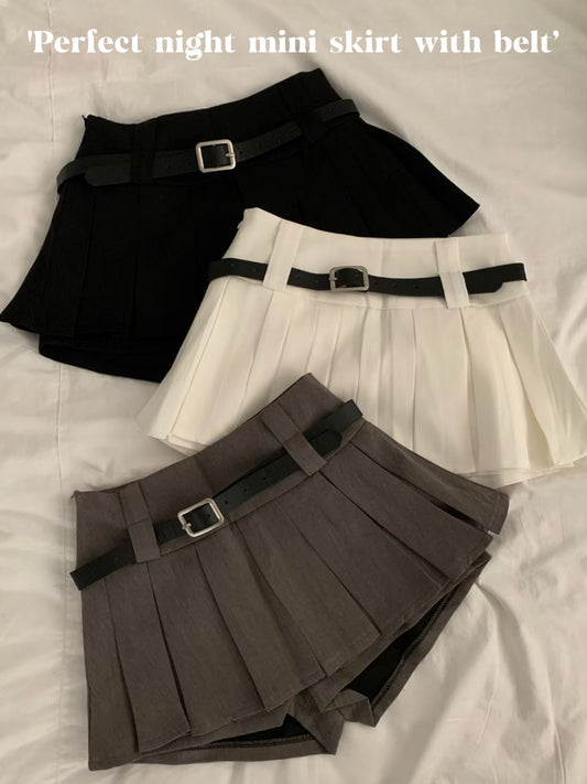 Perfect night mini skirt with belt(pre order)