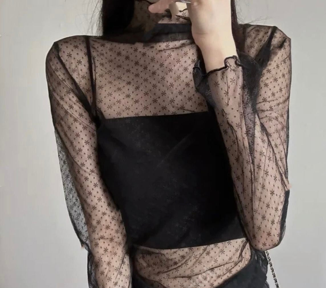 <Comeback款>【一秒心動💓】 Mini flower see-though top(pre order)