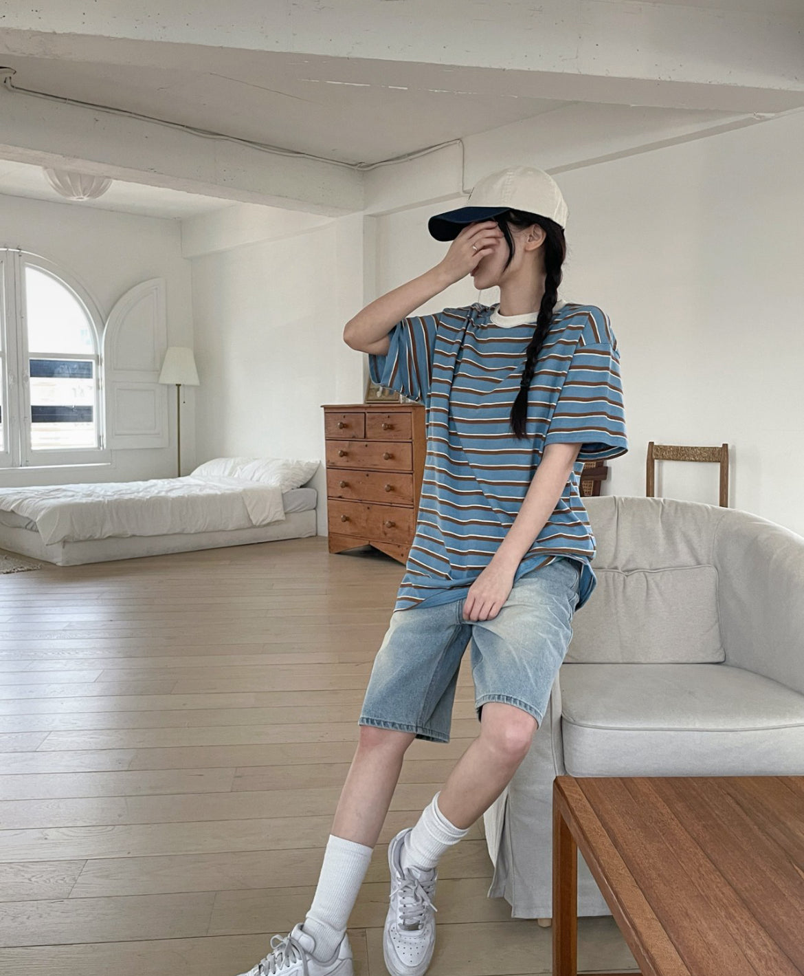 Oversize stripe tee(pre order)