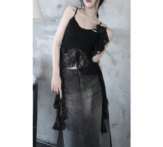 【疊穿好睇⭐️連pad超方便🤩】 ruffles lace vest with pad(pre order)