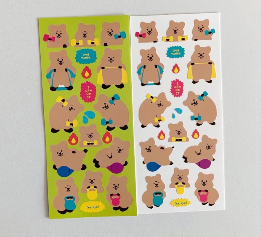 Young forest exercise bear sticker(pre order)