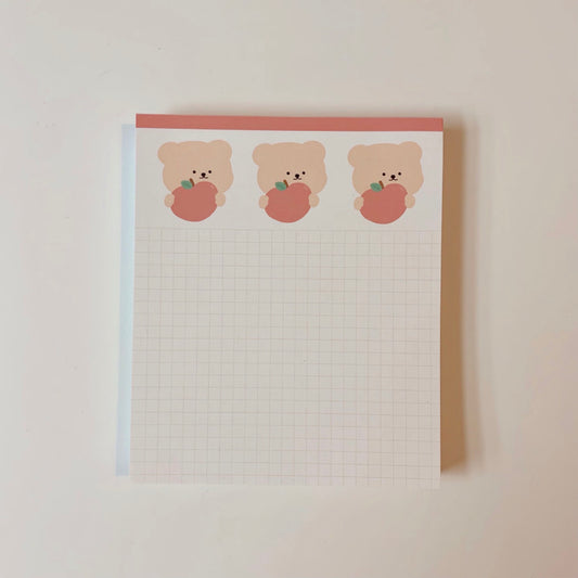 Bamtoree holding peach bear memopad(pre order)