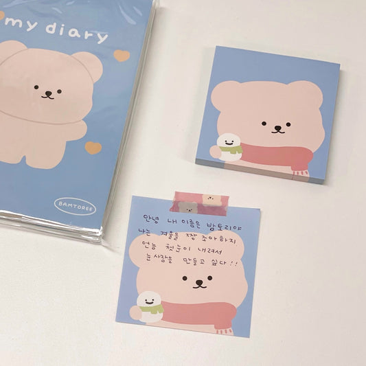 Bamtoree snowman bear memopad(pre order)