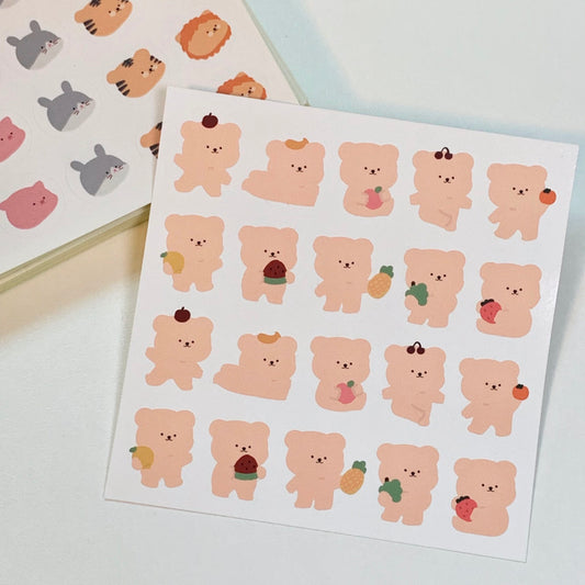 Bamtoree fruit bear die-cut sticker<2pcs>(pre order)