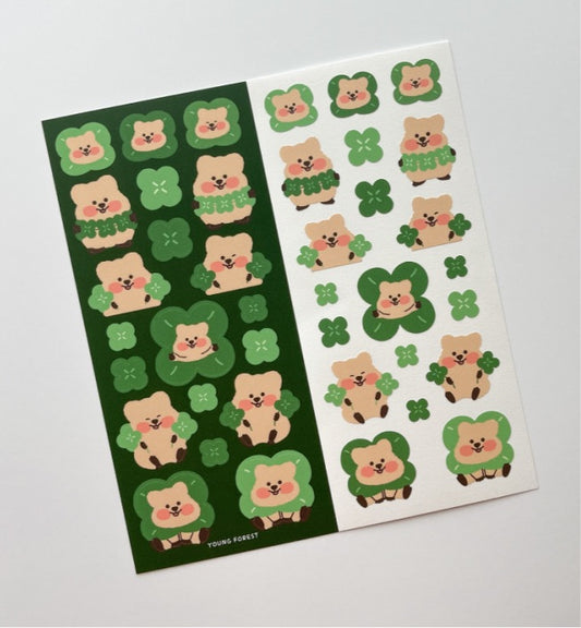 Young forest four-leaf sticker(pre order)