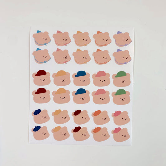 Bamtoree hat bear die-cut sticker(pre order)