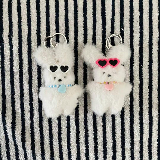 心心墨鏡白色兔兔key chain(pre order)