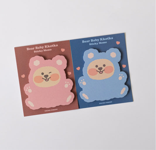 Young forest bear baby Kkotka sticky memo(pre order)